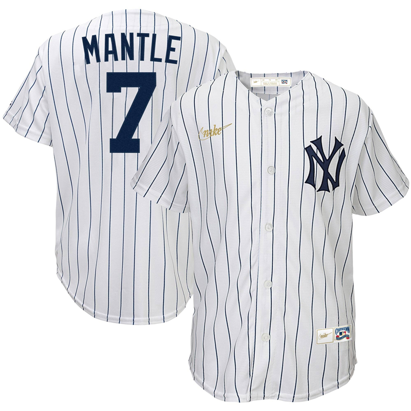 2020 MLB Youth New York Yankees 7 Mickey Mantle Nike White Home Cooperstown Collection Player Jersey 1